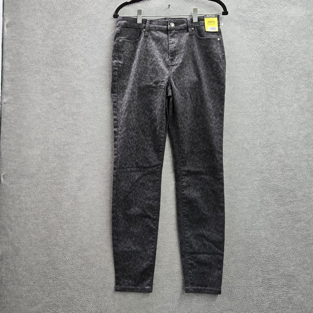 Buffalo David Bitton Women Jean 6/28 Black Animal Print Skinny HANNA NWT